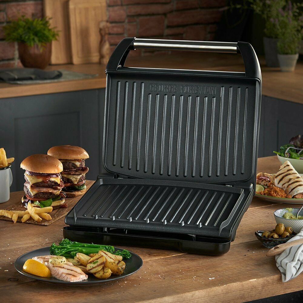 george-foreman-25051-large-non-stick-7-portions-steel-grill-grey