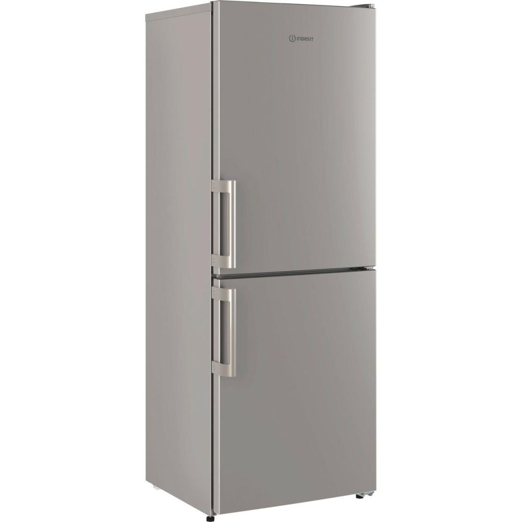 "Indesit IB55532S fridge freezer with 13-bag capacity and adjustable shelves"